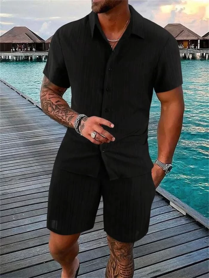 (Shirt+Shorts) 2024 Summer Men Fashion - Image 2