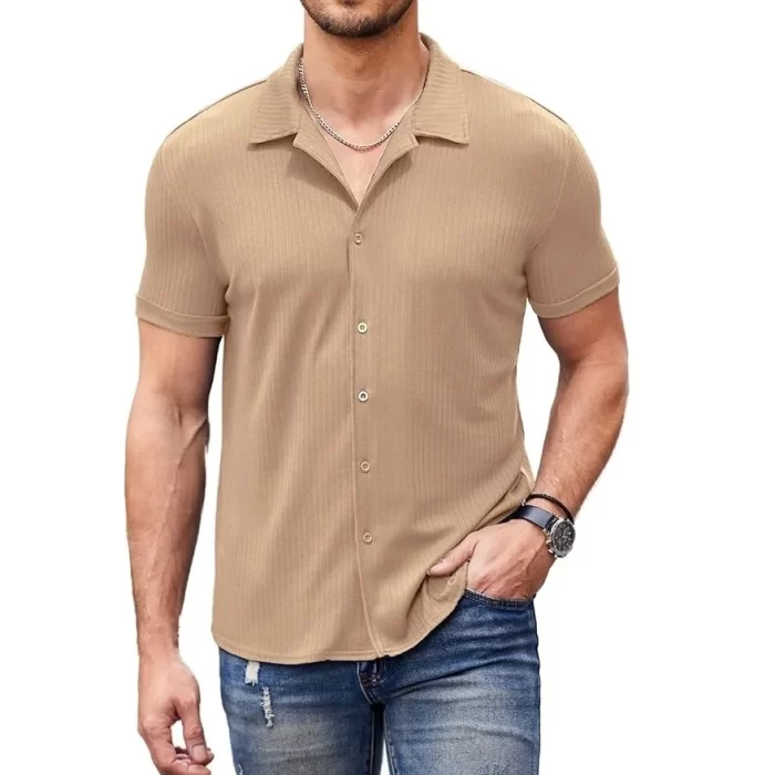 2024 New Mens Casual Wrinkle Free Shirts Short Sleeve - Image 2