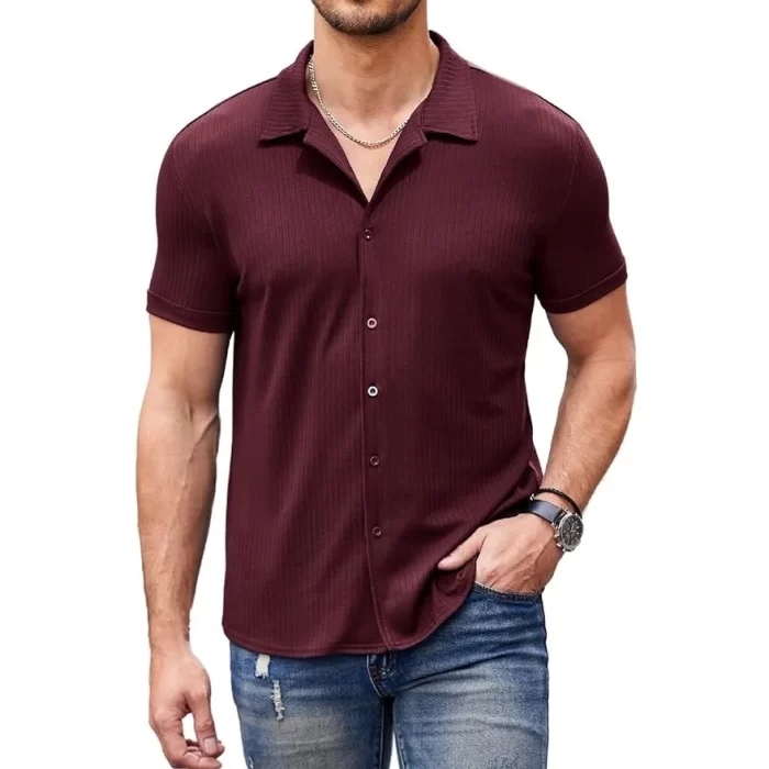 2024 New Mens Casual Wrinkle Free Shirts Short Sleeve - Image 8