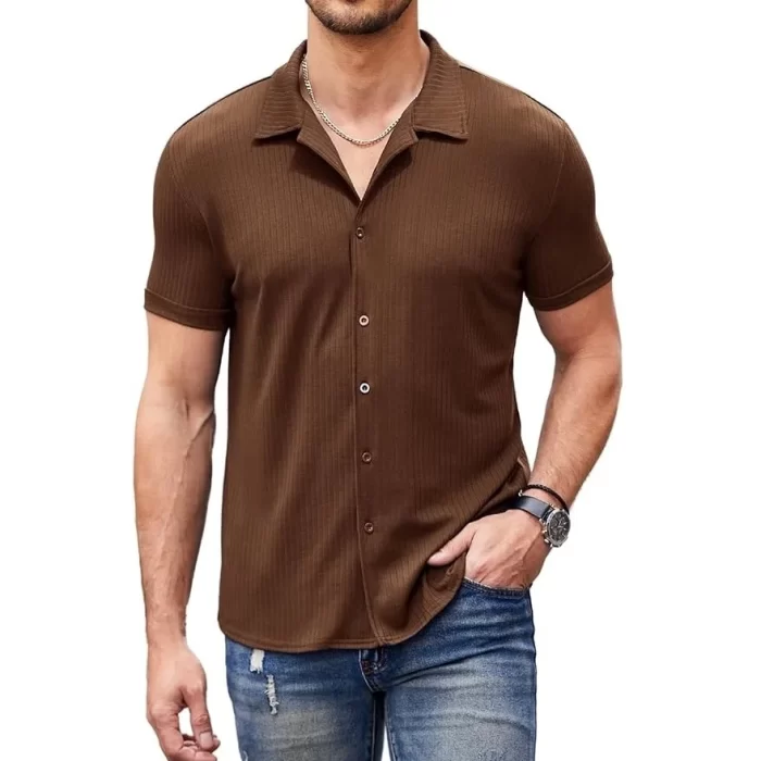 2024 New Mens Casual Wrinkle Free Shirts Short Sleeve - Image 7