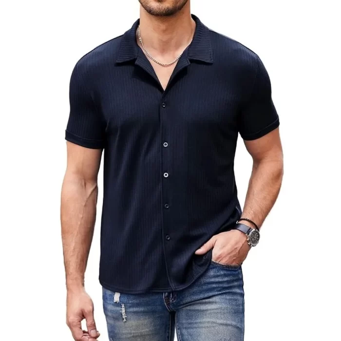 2024 New Mens Casual Wrinkle Free Shirts Short Sleeve - Image 9