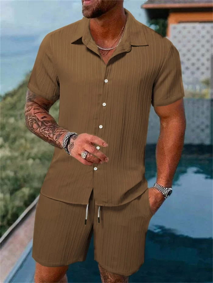 (Shirt+Shorts) 2024 Summer Men Fashion - Image 3