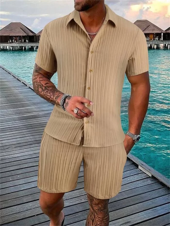 (Shirt+Shorts) 2024 Summer Men Fashion