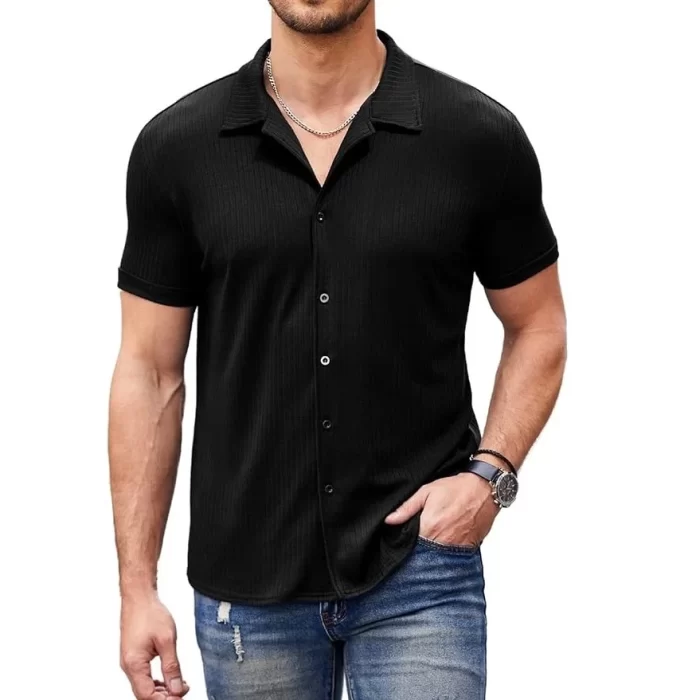 2024 New Mens Casual Wrinkle Free Shirts Short Sleeve - Image 5