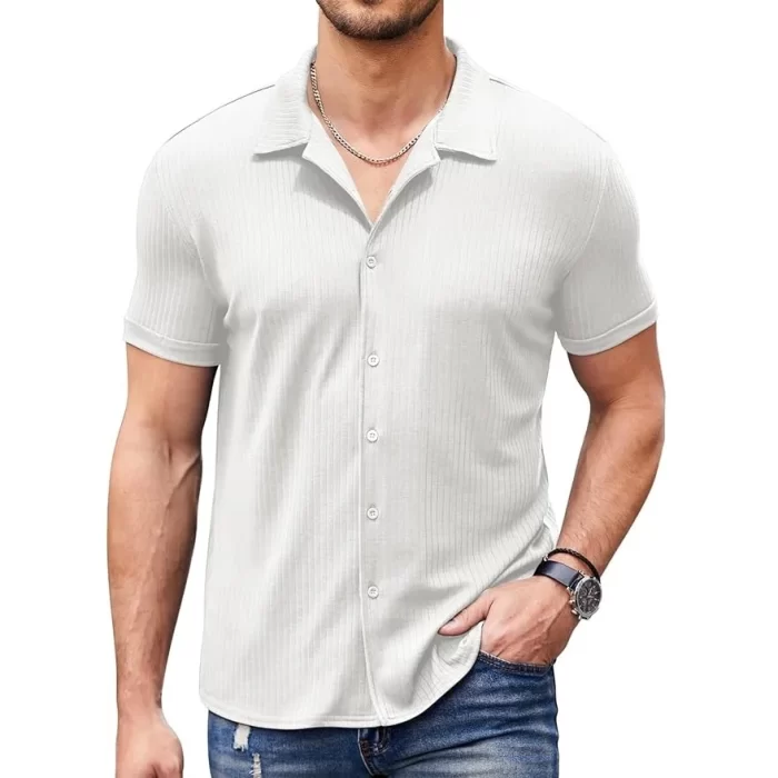 2024 New Mens Casual Wrinkle Free Shirts Short Sleeve - Image 6